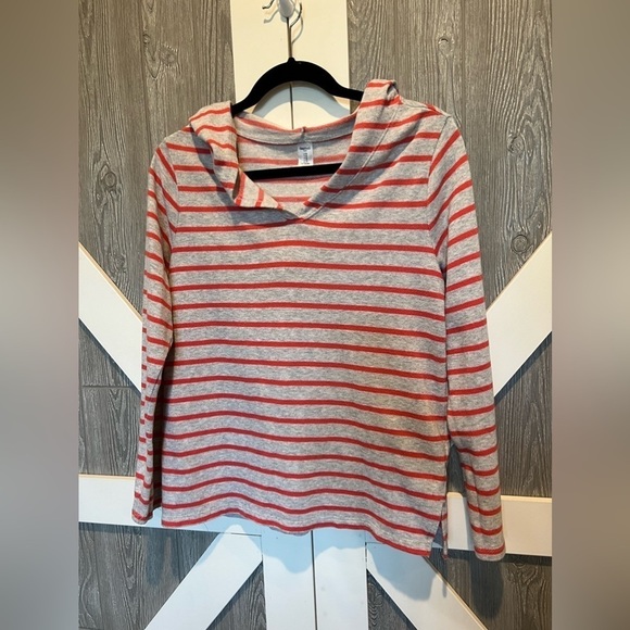 106. Gap Body Gray Striped Hoodie M - Picture 1 of 6